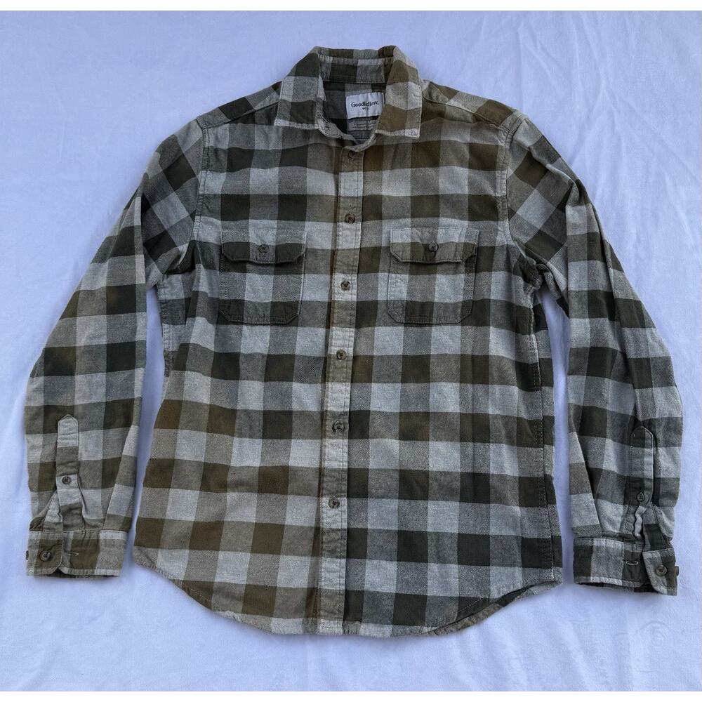 Goodfellow & Co. Men’s Medium Mid-weight Long Sleeve Flannel Shirt Plaid Shirt